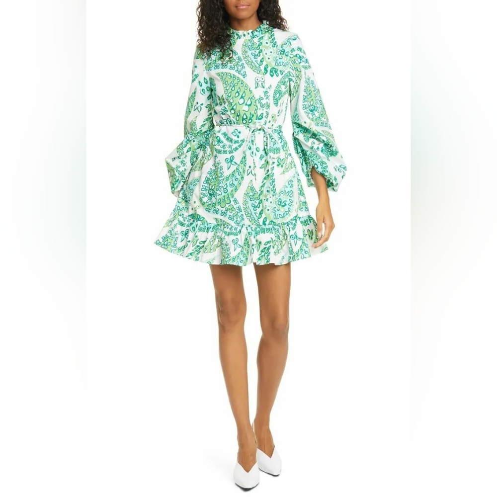 Staud Carolina Paisley Mini Dress